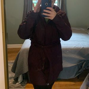 Purple-Maroon Belted Columbia Raincoat
